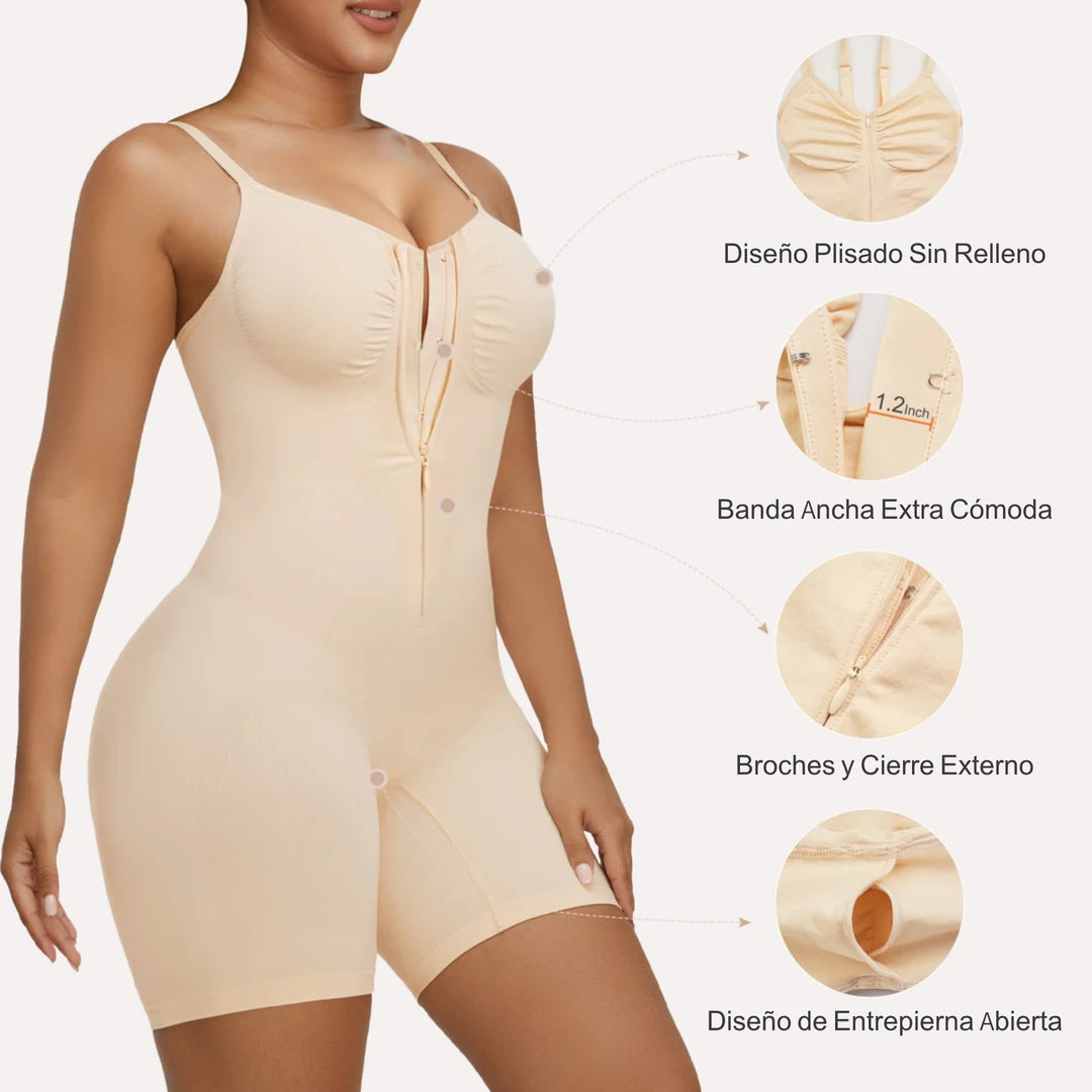 Bodysuit Faja Moldeadora con Cierre Frontal — Control Abdominal Sin Costuras