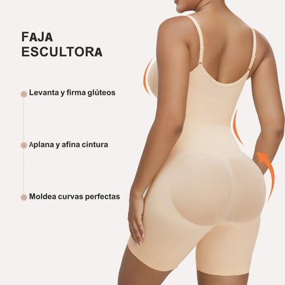 Bodysuit Faja Moldeadora con Cierre Frontal — Control Abdominal Sin Costuras