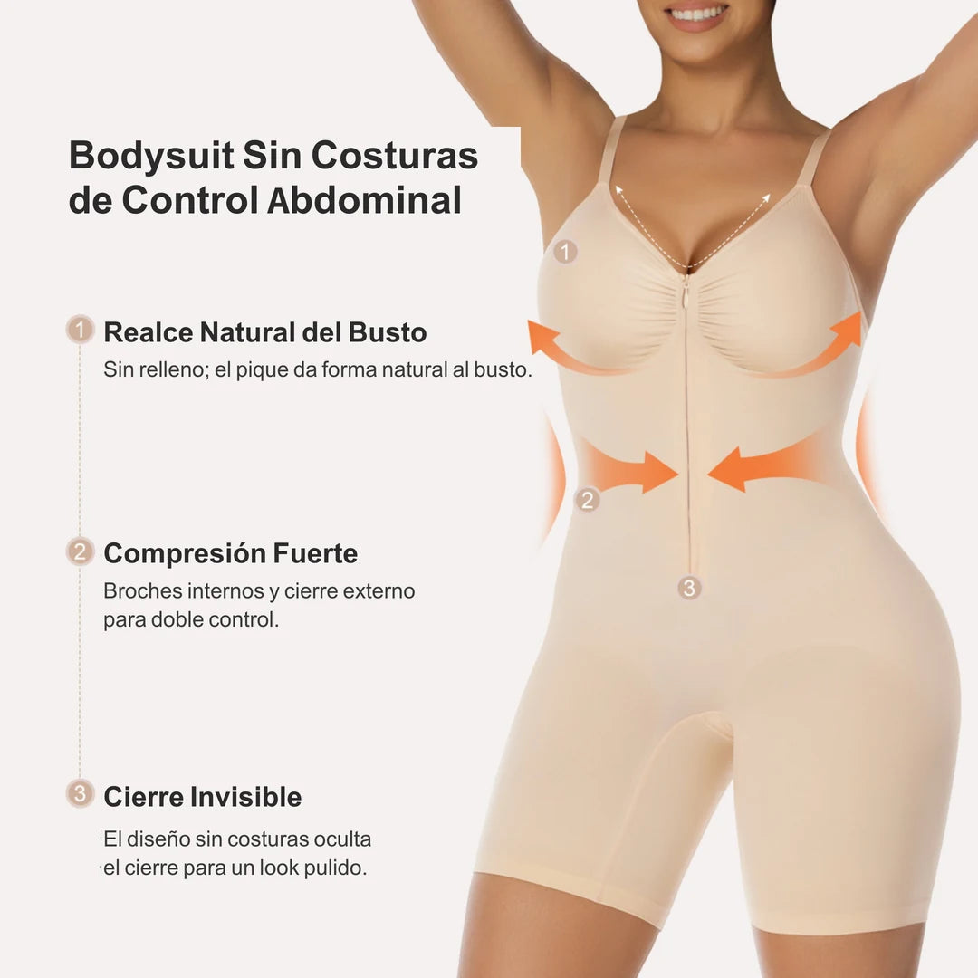 Bodysuit Faja Moldeadora con Cierre Frontal — Control Abdominal Sin Costuras