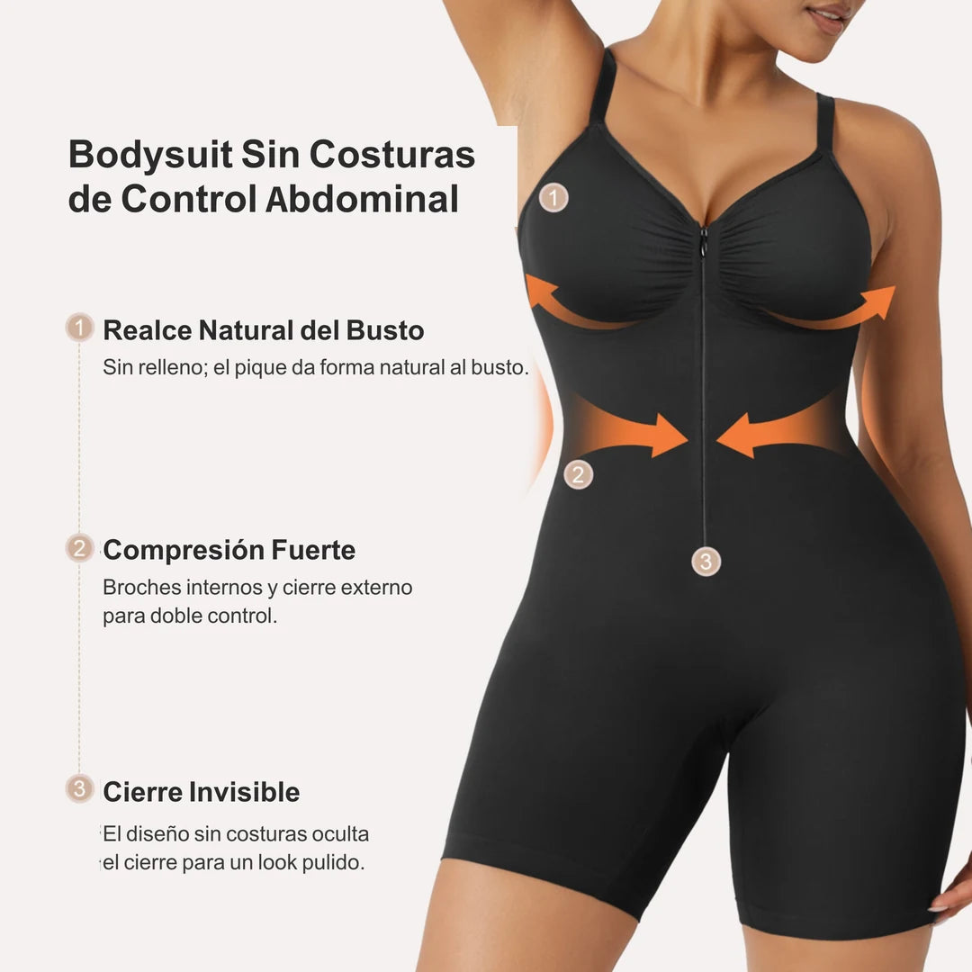 Bodysuit Faja Moldeadora con Cierre Frontal — Control Abdominal Sin Costuras