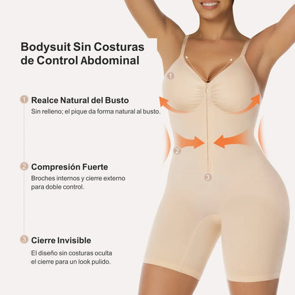 Bodysuit Faja Moldeadora con Cierre Frontal — Control Abdominal Sin Costuras