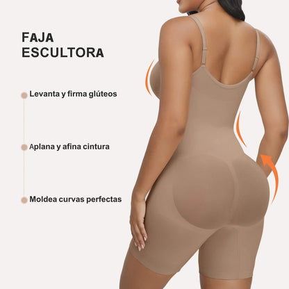 Bodysuit Faja Moldeadora con Cierre Frontal — Control Abdominal Sin Costuras