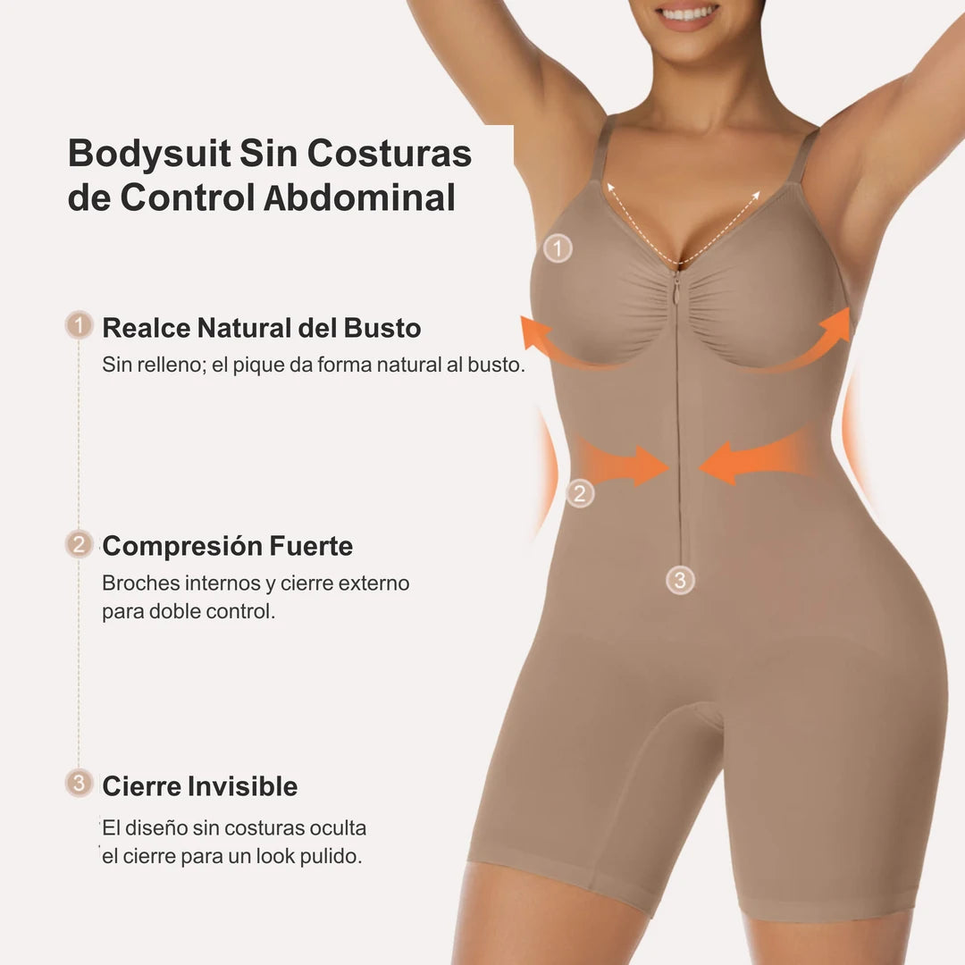 Bodysuit Faja Moldeadora con Cierre Frontal — Control Abdominal Sin Costuras