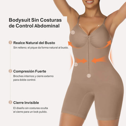 Bodysuit Faja Moldeadora con Cierre Frontal — Control Abdominal Sin Costuras