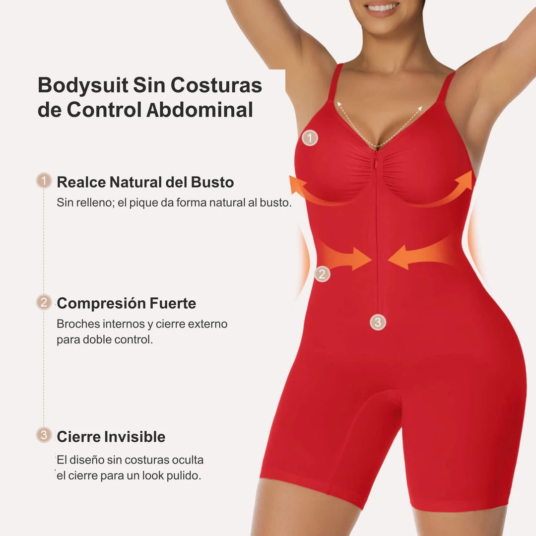 Bodysuit Faja Moldeadora con Cierre Frontal — Control Abdominal Sin Costuras