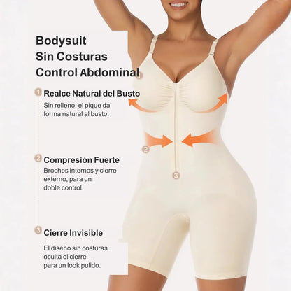 Bodysuit Faja Moldeadora con Cierre Frontal — Control Abdominal Sin Costuras