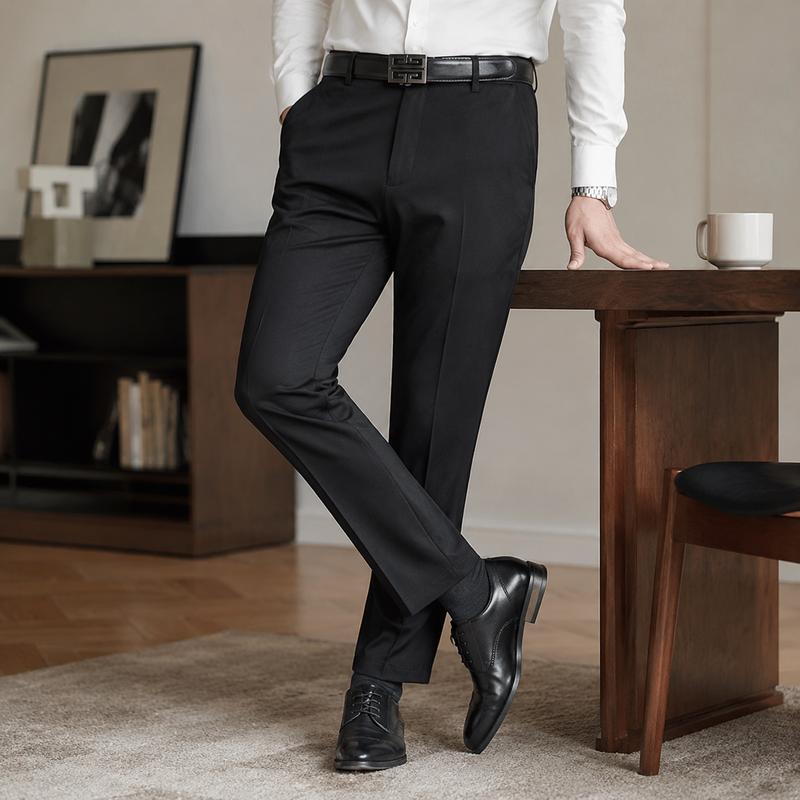 Pantalón de vestir corte recto, look formal y elegante